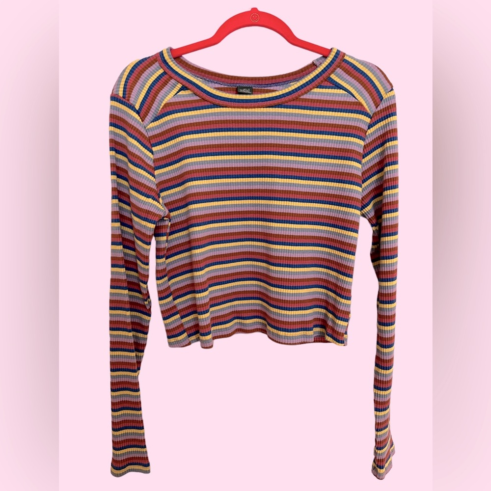 NWT Wild Fable long sleeve multi color crop top XL